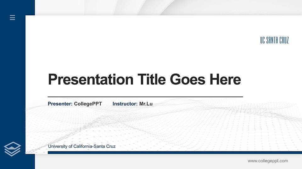 University of California-Santa Cruz Thesis Proposal/Graduation Defense PPT Template16:9 ratio PPT effect preview image