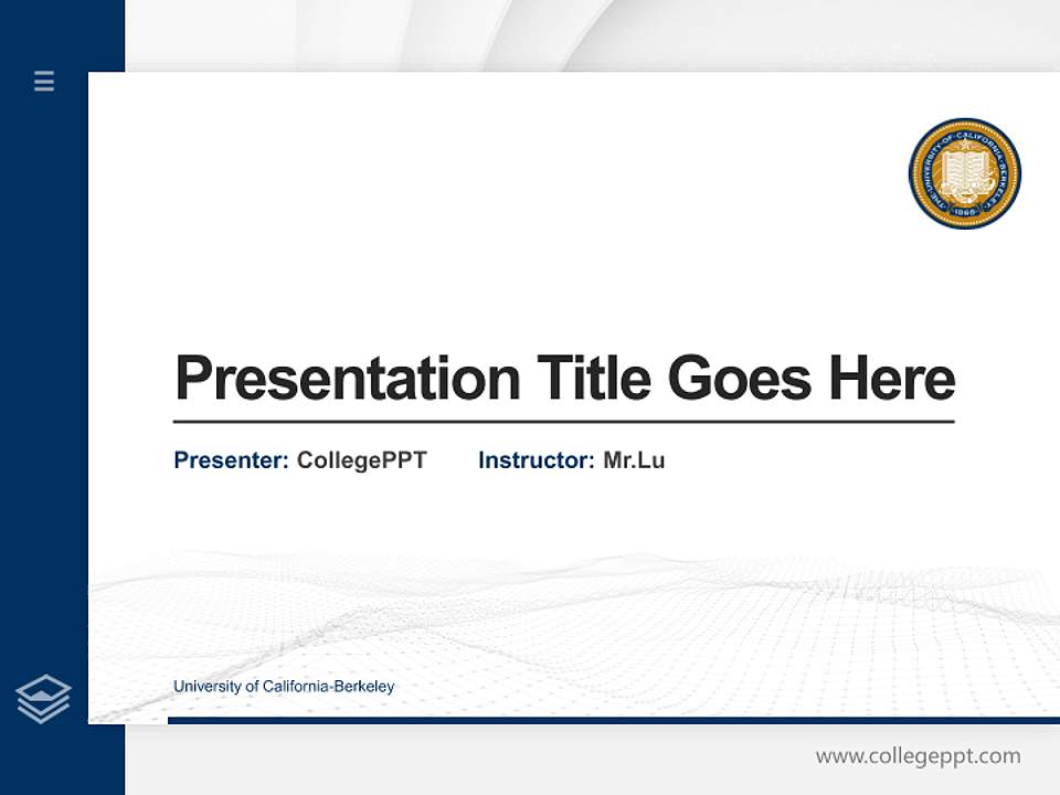 University of California-Berkeley Thesis Proposal/Graduation Defense PPT Template4:3 ratio PPT effect preview image5