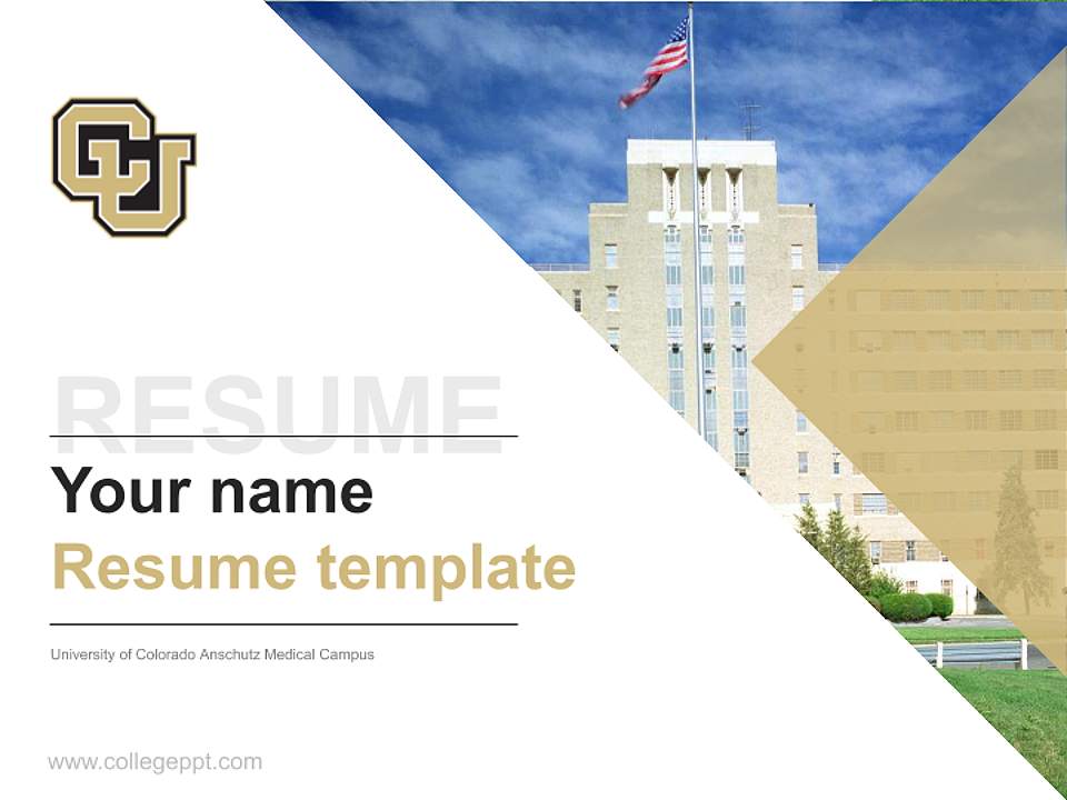 University of Colorado Anschutz Medical Campus Resume PPT Template4:3 ratio PPT effect preview image5