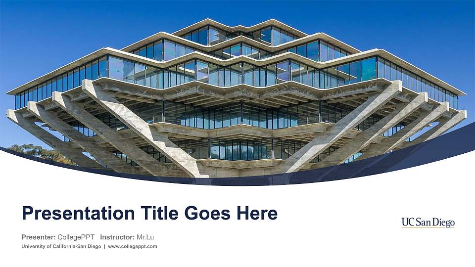 University of California-San Diego Course/Courseware Creation PPT Template16:9 ratio PPT effect preview image