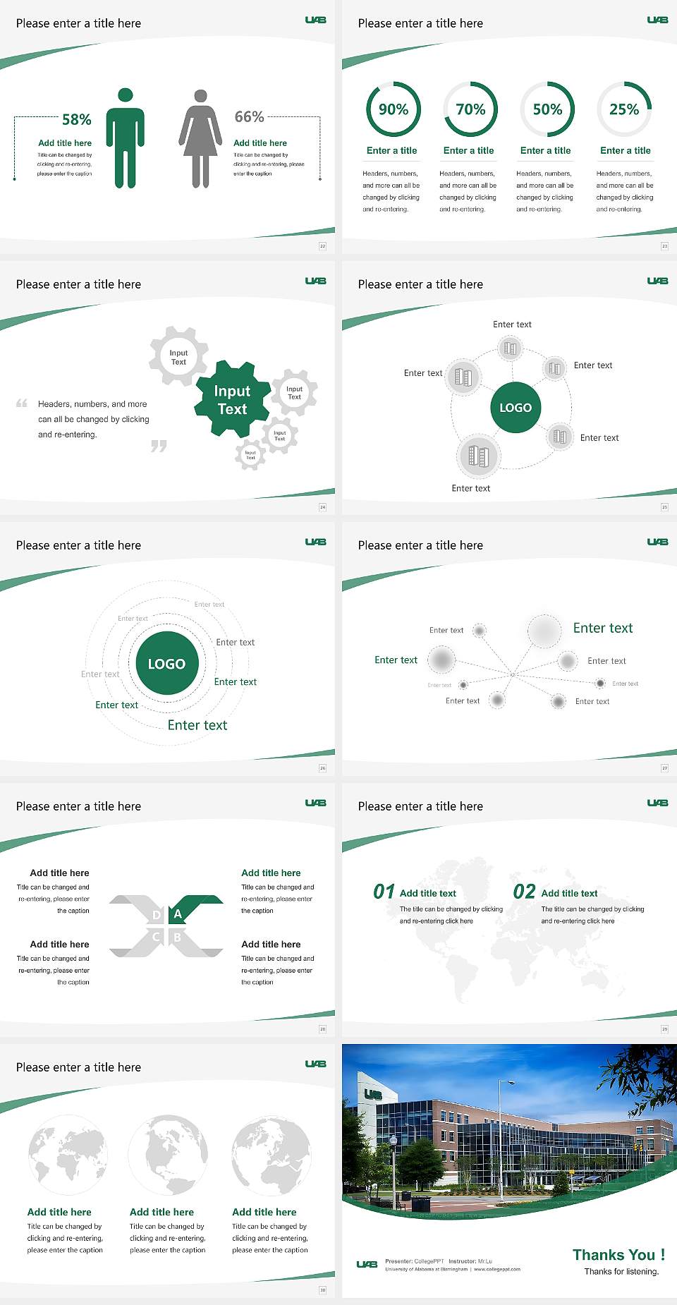 University of Alabama at Birmingham Course/Courseware Creation PPT Template4:3 ratio PPT effect preview image4