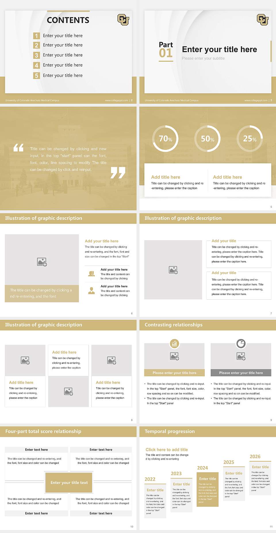 University of Colorado Anschutz Medical Campus Thesis Proposal/Graduation Defense PPT Template4:3 ratio PPT effect preview image2