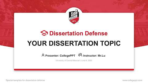 University of Central Missouri Graduation Thesis Defense PPT Template