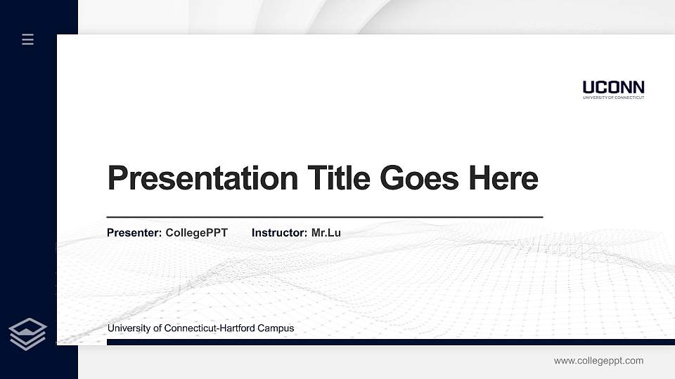 University of Connecticut-Hartford Campus Thesis Proposal/Graduation Defense PPT Template16:9 ratio PPT effect preview image
