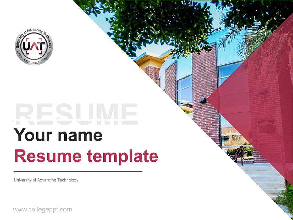 University of Advancing Technology Resume PPT Template4:3 ratio PPT effect preview image5