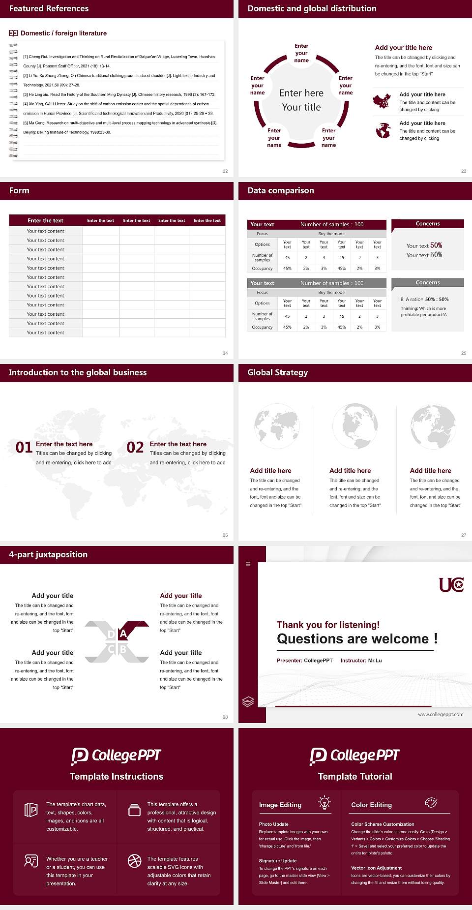 University of Charleston Thesis Proposal/Graduation Defense PPT Template4:3 ratio PPT effect preview image4