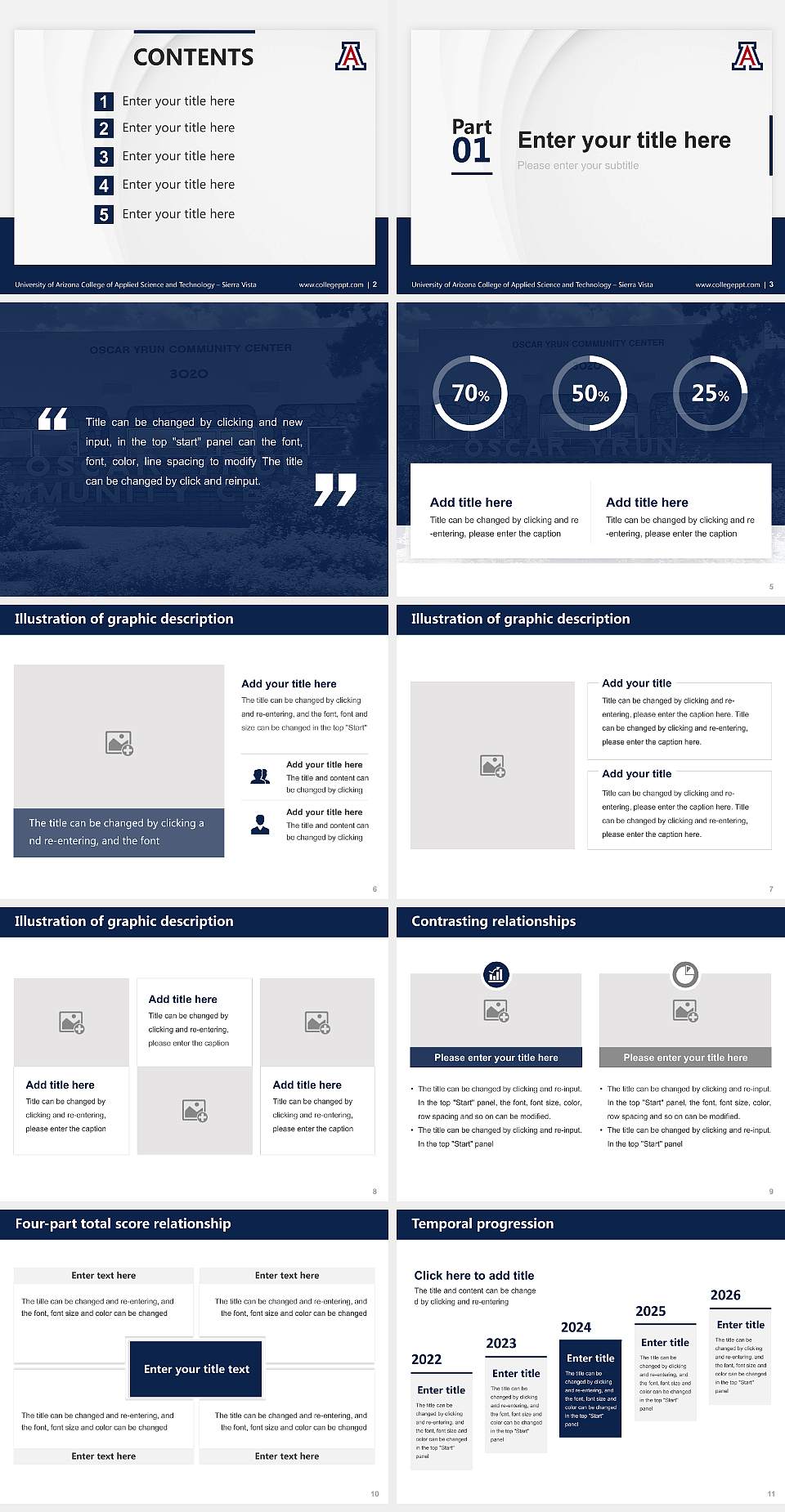 University of Arizona College of Applied Science and Technology – Sierra Vista Thesis Proposal/Graduation Defense PPT Template4:3 ratio PPT effect preview image2