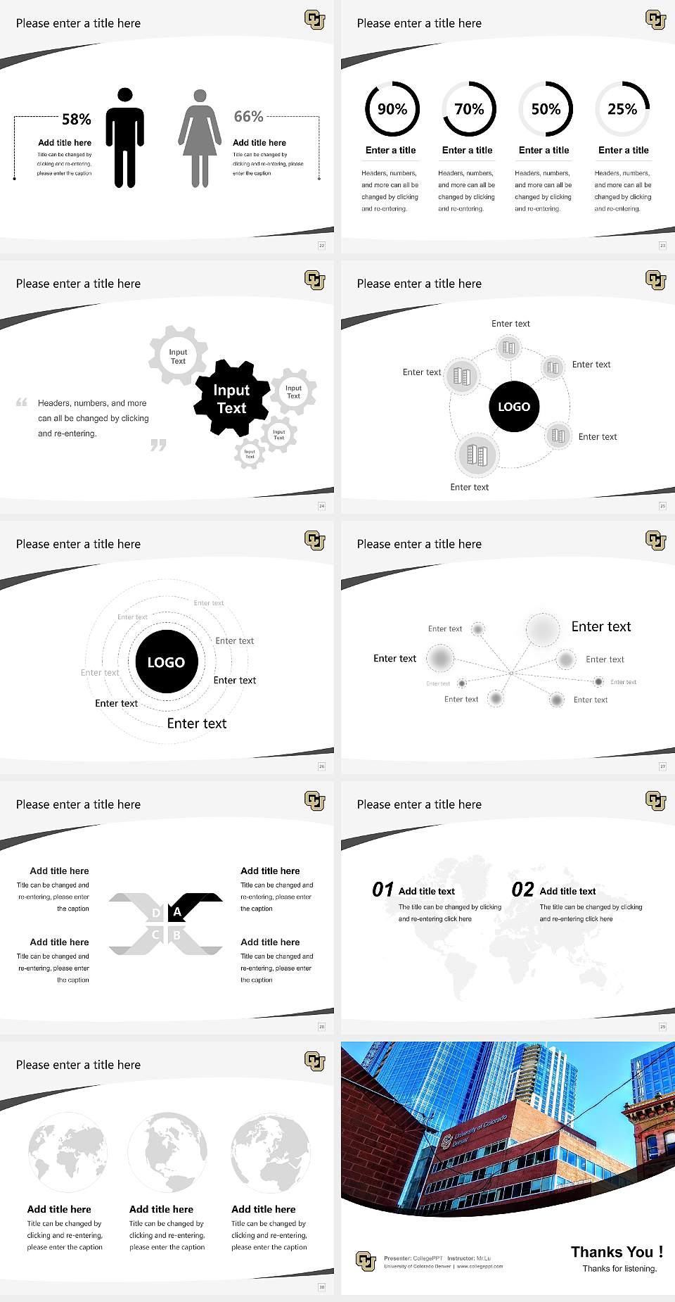 University of Colorado Denver Course/Courseware Creation PPT Template4:3 ratio PPT effect preview image4