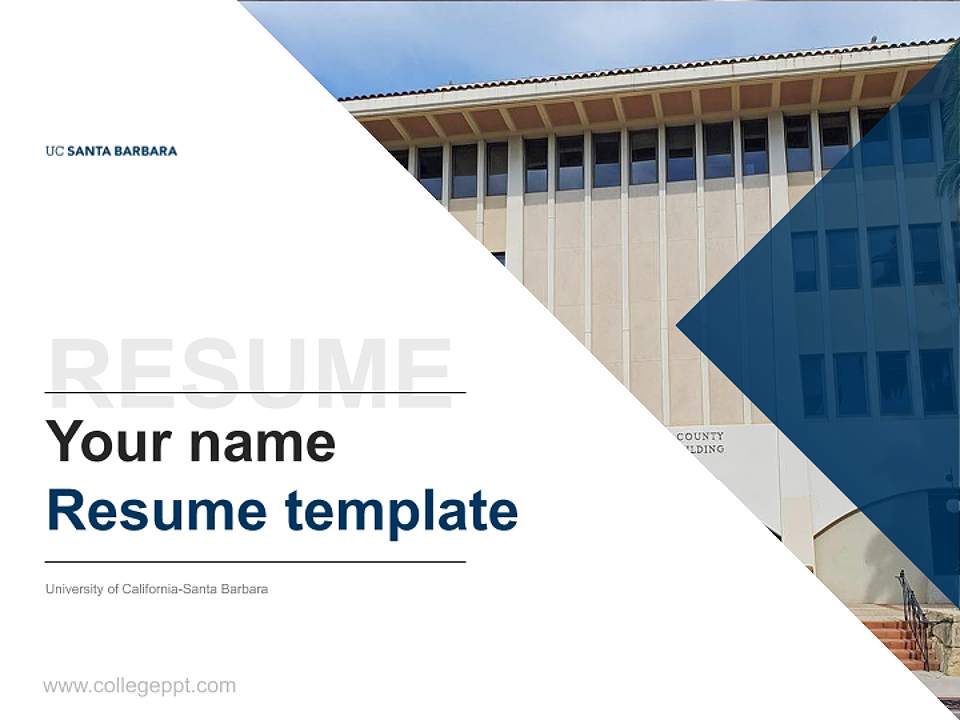 University of California-Santa Barbara Resume PPT Template4:3 ratio PPT effect preview image5