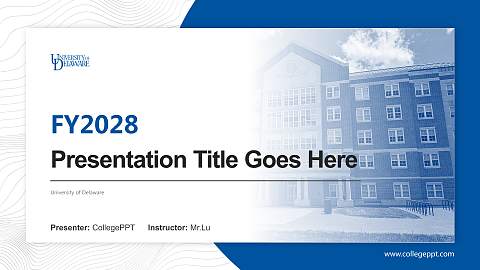 University of Delaware Academic Presentation/Research Findings Report PPT Template