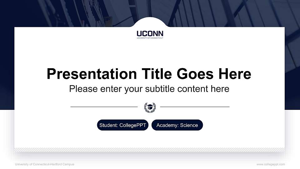 University of Connecticut-Hartford Campus National Scholarship Defense PPT Template16:9 ratio PPT effect preview image
