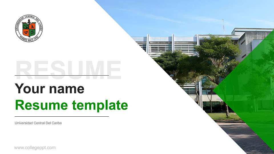 Universidad Central Del Caribe Resume PPT Template16:9 ratio PPT effect preview image