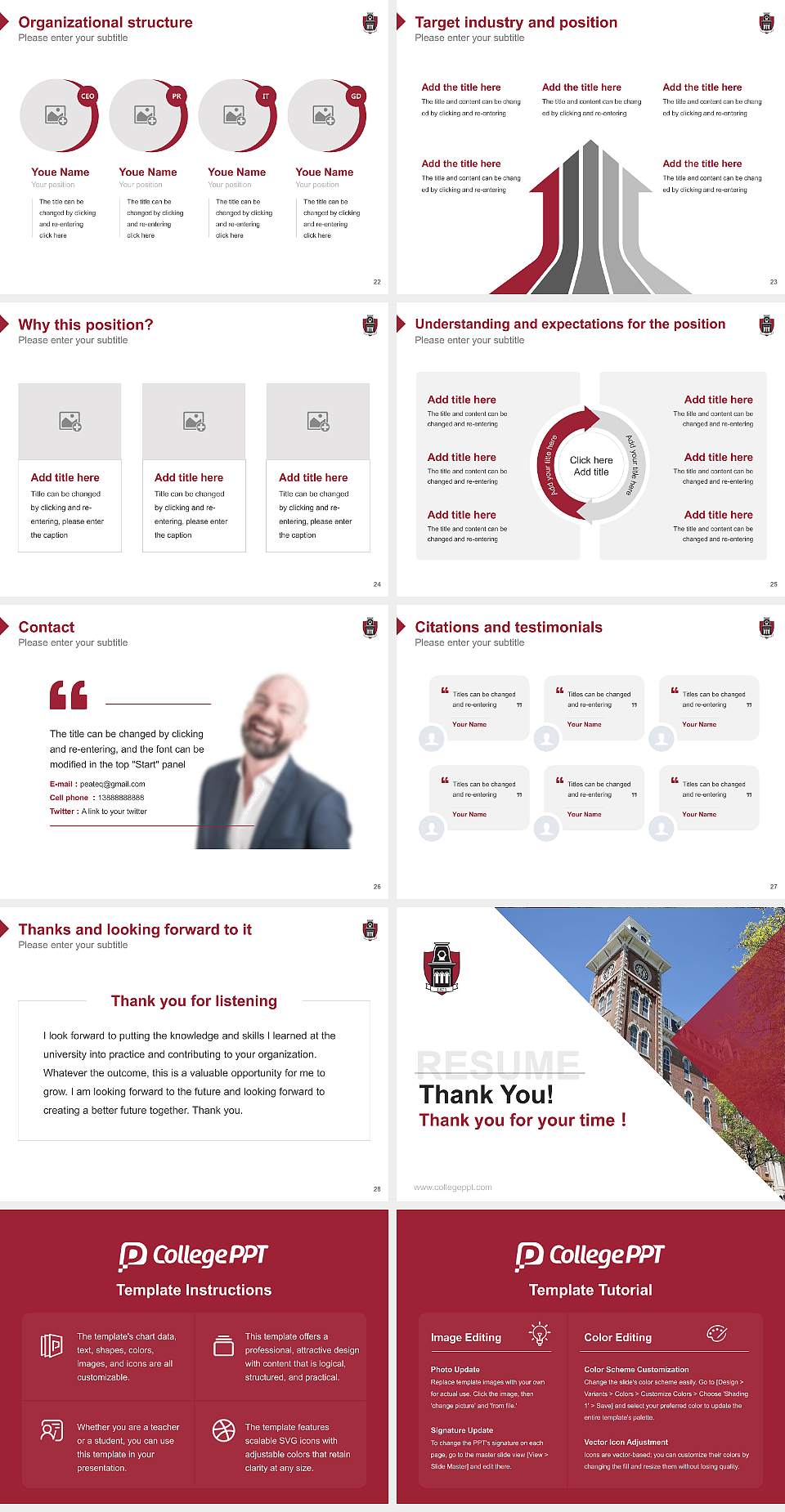 University of Arkansas Resume PPT Template4:3 ratio PPT effect preview image4