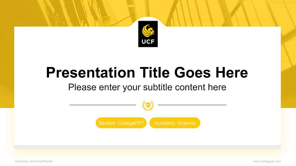 University of Central Florida National Scholarship Defense PPT Template16:9 ratio PPT effect preview image