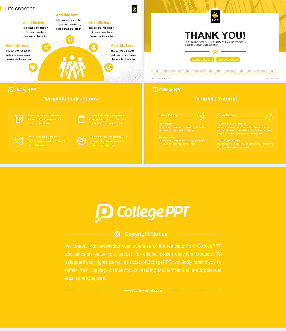 University of Central Florida National Scholarship Defense PPT Template16:9 ratio PPT effect preview image4