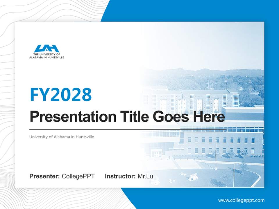 University of Alabama in Huntsville Academic Presentation/Research Findings Report PPT Template4:3 ratio PPT effect preview image5
