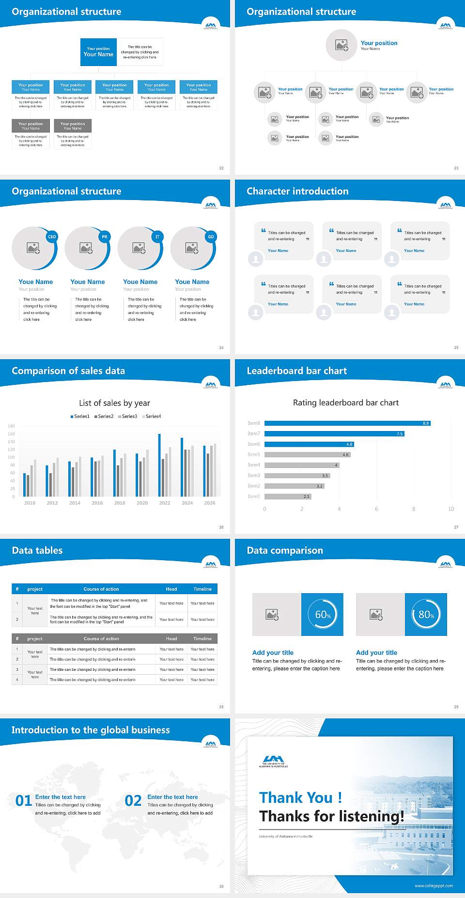 University of Alabama in Huntsville Academic Presentation/Research Findings Report PPT Template4:3 ratio PPT effect preview image4