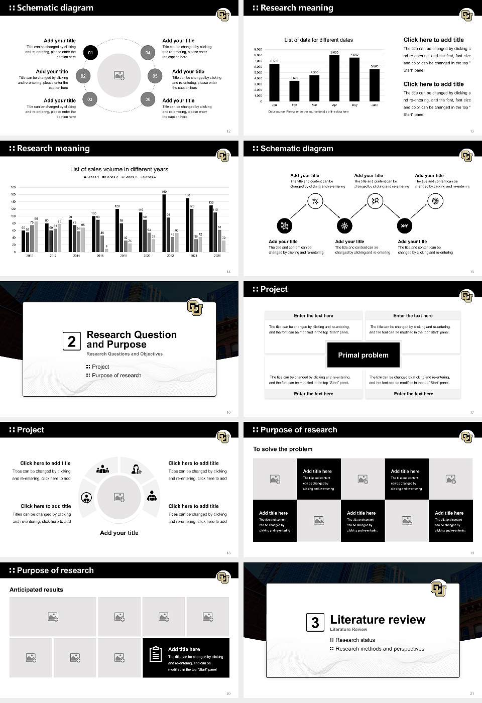 University of Colorado Denver Graduation Thesis Defense PPT Template16:9 ratio PPT effect preview image3