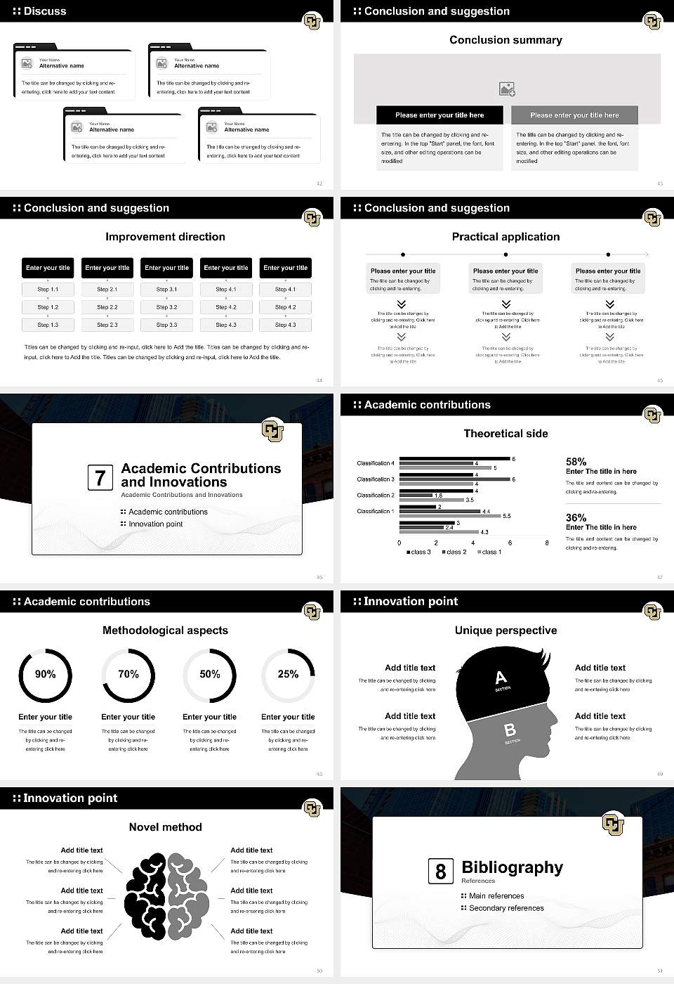 University of Colorado Denver Graduation Thesis Defense PPT Template16:9 ratio PPT effect preview image6