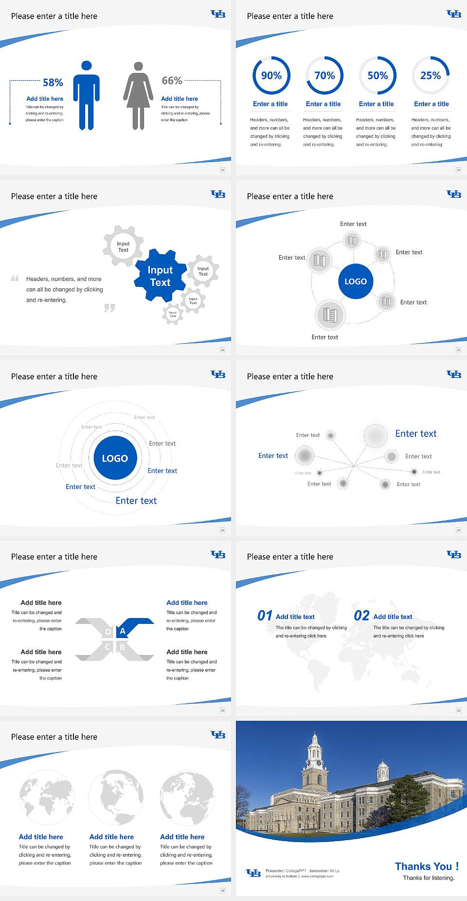 University at Buffalo Course/Courseware Creation PPT Template4:3 ratio PPT effect preview image4