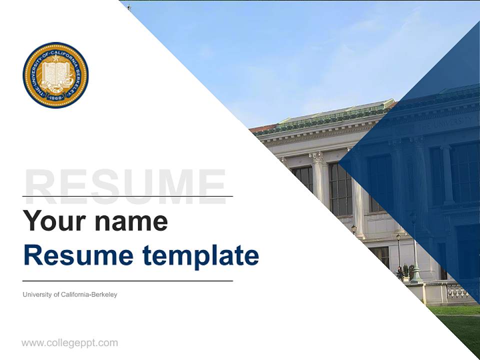 University of California-Berkeley Resume PPT Template4:3 ratio PPT effect preview image5