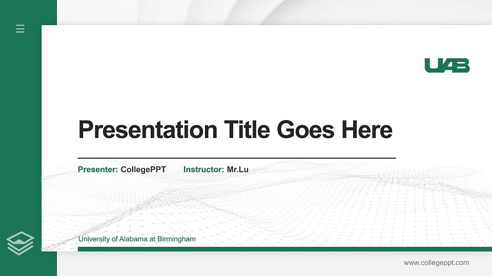 University of Alabama at Birmingham Thesis Proposal/Graduation Defense PPT Template16:9 ratio PPT effect preview image