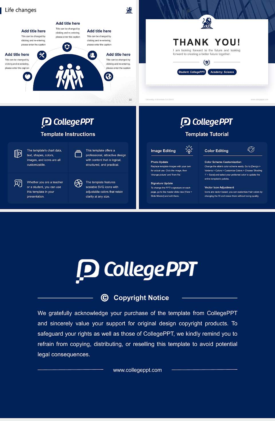 University of Arkansas-Fort Smith National Scholarship Defense PPT Template4:3 ratio PPT effect preview image4