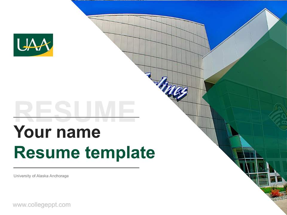 University of Alaska Anchorage Resume PPT Template4:3 ratio PPT effect preview image5