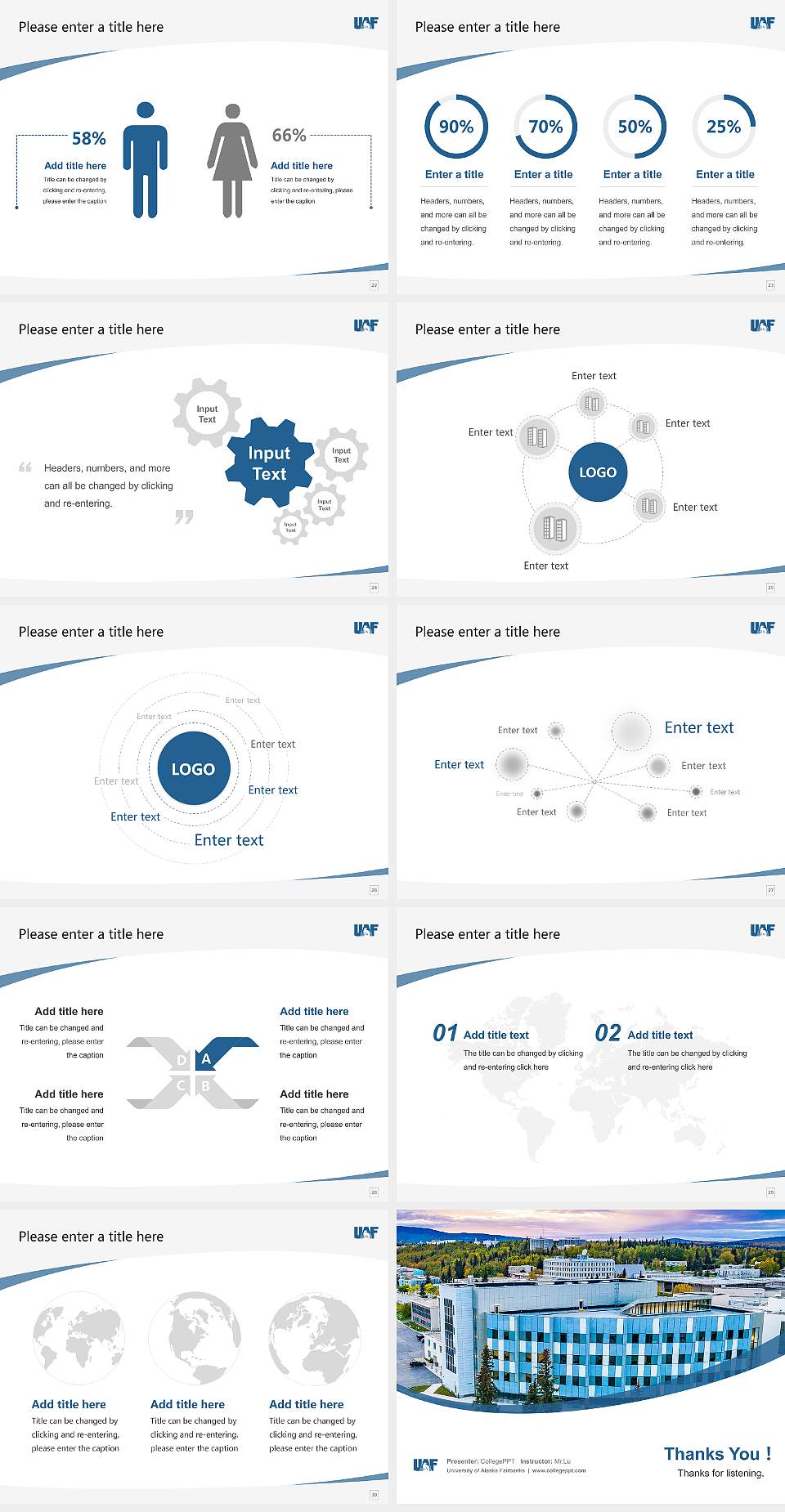 University of Alaska Fairbanks Course/Courseware Creation PPT Template4:3 ratio PPT effect preview image4