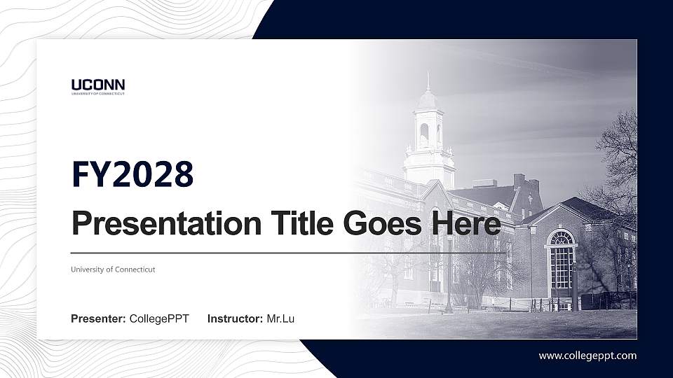 University of Connecticut Academic Presentation/Research Findings Report PPT Template16:9 ratio PPT effect preview image1
