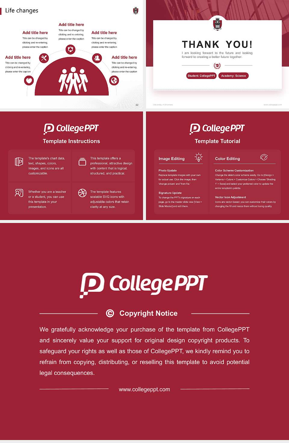 University of Arkansas National Scholarship Defense PPT Template4:3 ratio PPT effect preview image4