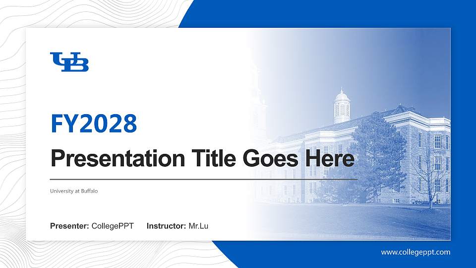 University at Buffalo Academic Presentation/Research Findings Report PPT Template16:9 ratio PPT effect preview image