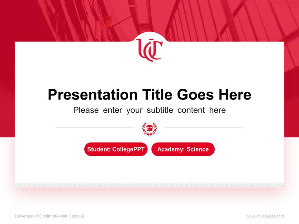 University of Cincinnati-Main Campus National Scholarship Defense PPT Template4:3 ratio PPT effect preview image4