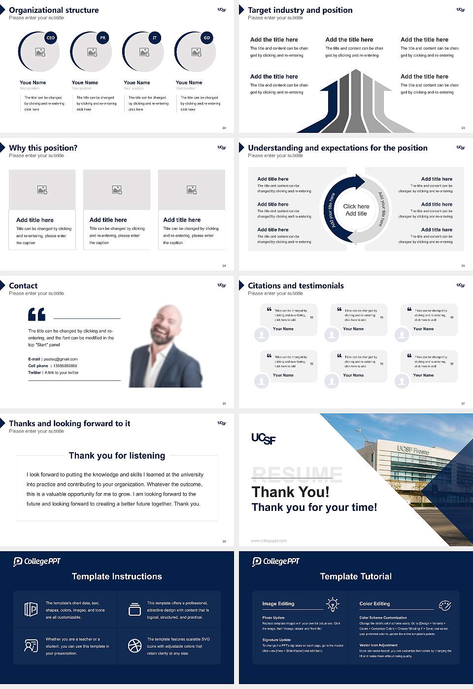University of California-San Francisco Resume PPT Template16:9 ratio PPT effect preview image4