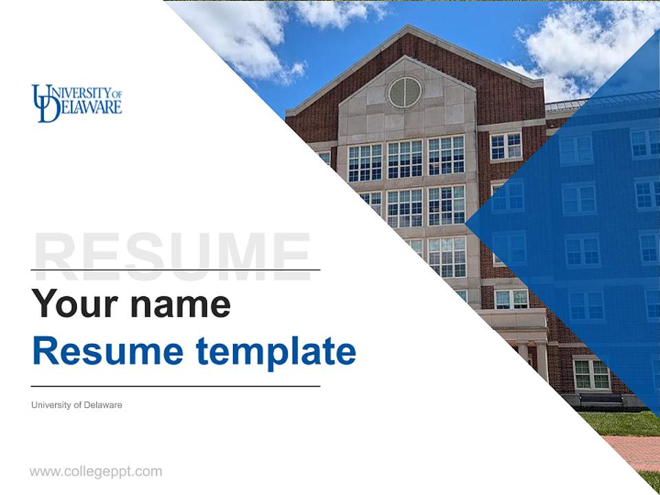 University of Delaware Resume PPT Template4:3 ratio PPT effect preview image5