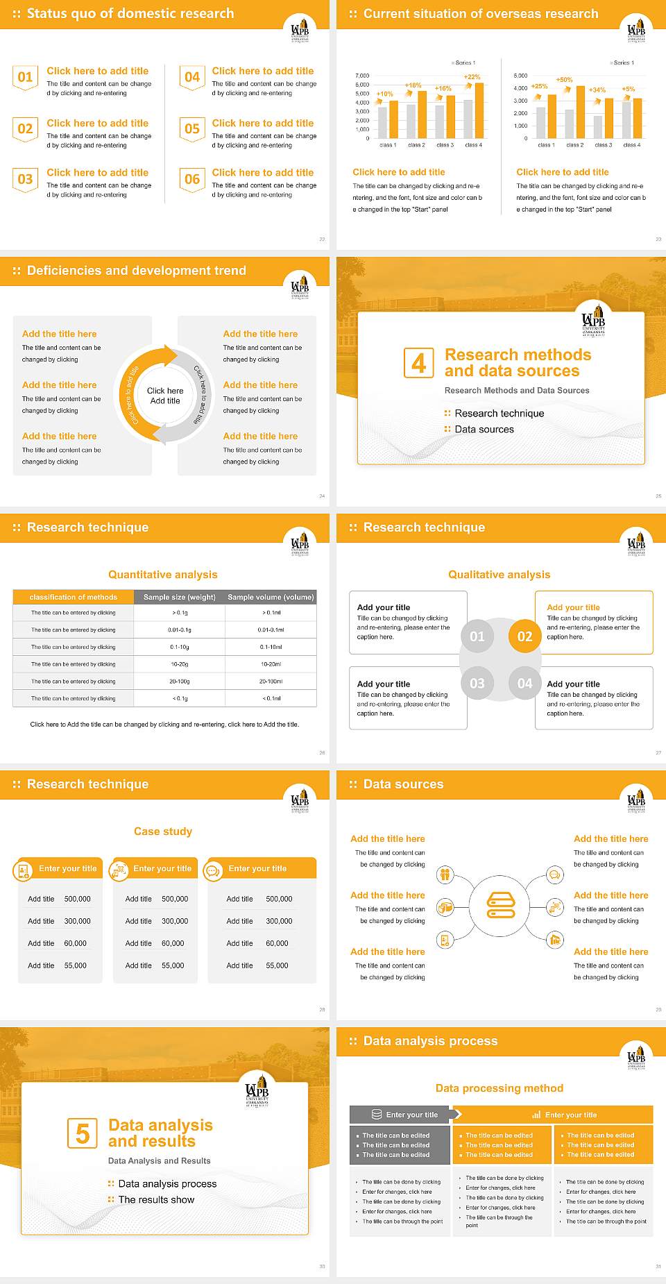 University of Arkansas at Pine Bluff Graduation Thesis Defense PPT Template4:3 ratio PPT effect preview image4