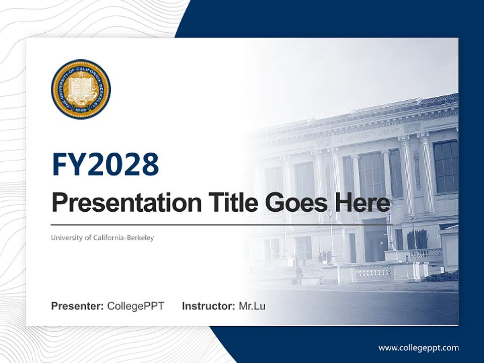 University of California-Berkeley Academic Presentation/Research Findings Report PPT Template4:3 ratio PPT effect preview image5
