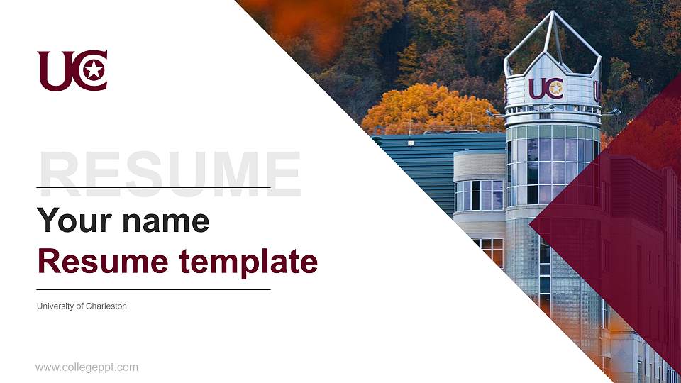 University of Charleston Resume PPT Template16:9 ratio PPT effect preview image