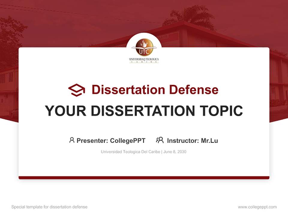 Universidad Teologica Del Caribe Graduation Thesis Defense PPT Template4:3 ratio PPT effect preview image7