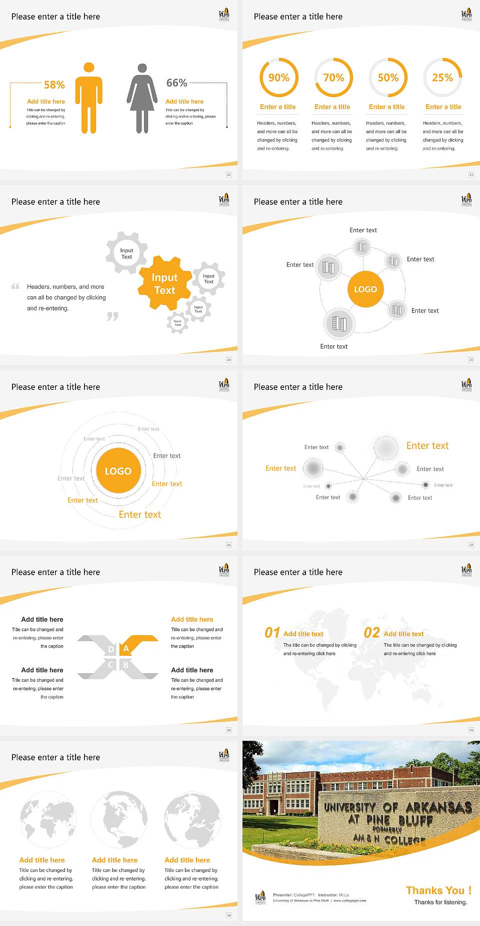 University of Arkansas at Pine Bluff Course/Courseware Creation PPT Template4:3 ratio PPT effect preview image4