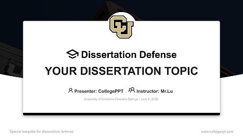 University of Colorado Colorado Springs Graduation Thesis Defense PPT Template