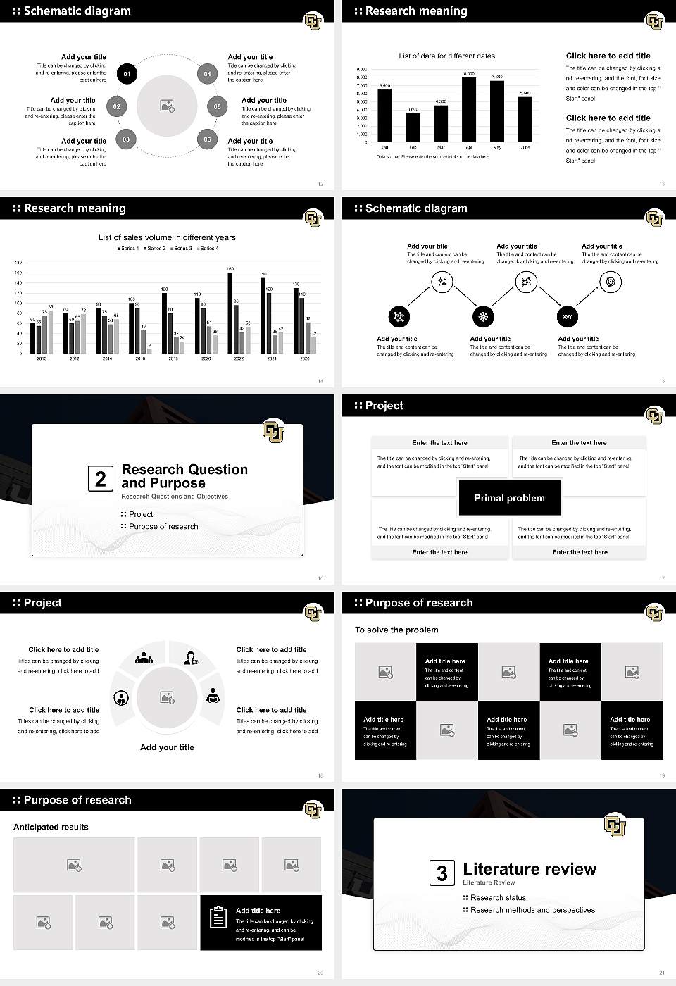 University of Colorado Colorado Springs Graduation Thesis Defense PPT Template16:9 ratio PPT effect preview image3