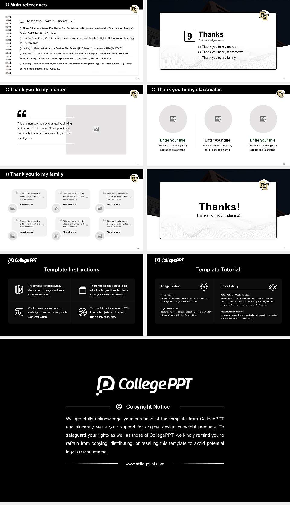 University of Colorado Colorado Springs Graduation Thesis Defense PPT Template16:9 ratio PPT effect preview image7