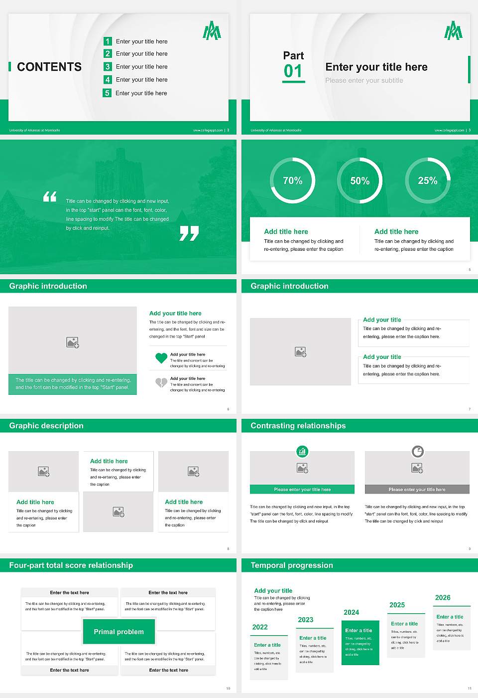 University of Arkansas at Monticello Thesis Proposal/Graduation Defense PPT Template16:9 ratio PPT effect preview image2
