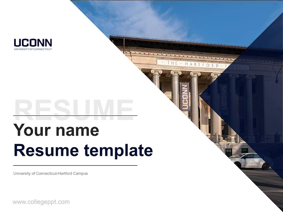 University of Connecticut-Hartford Campus Resume PPT Template4:3 ratio PPT effect preview image5