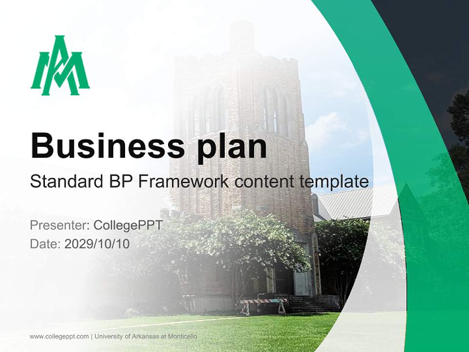 University of Arkansas at Monticello Competition/Entrepreneurship Contest PPT Template4:3 ratio PPT effect preview image9