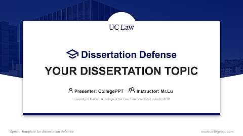 University of California College of the Law, San Francisco Graduation Thesis Defense PPT Template