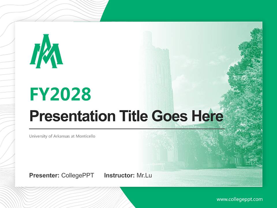 University of Arkansas at Monticello Academic Presentation/Research Findings Report PPT Template4:3 ratio PPT effect preview image5