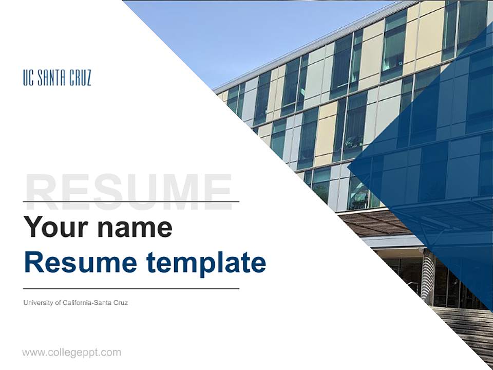 University of California-Santa Cruz Resume PPT Template4:3 ratio PPT effect preview image5