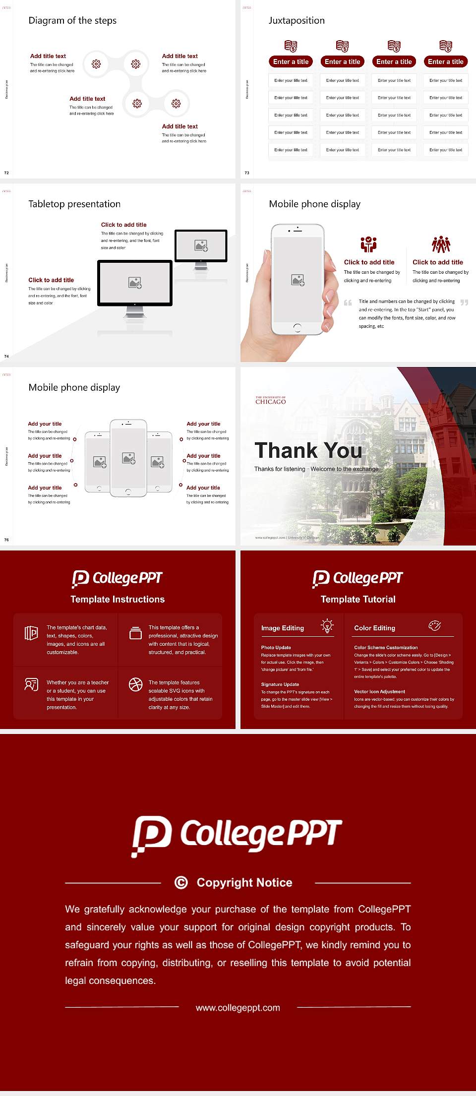 University of Chicago Competition/Entrepreneurship Contest PPT Template4:3 ratio PPT effect preview image9